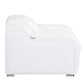 41" White Italian Leather Wall Hugger Recliner With USB