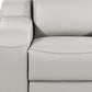 41" Light Gray Italian Leather Wall Hugger Recliner With USB