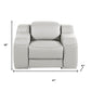 41" Light Gray Italian Leather Wall Hugger Recliner With USB