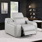 41" Light Gray Italian Leather Wall Hugger Recliner With USB