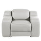 41" Light Gray Italian Leather Wall Hugger Recliner With USB