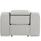 41" Light Gray Italian Leather Wall Hugger Recliner With USB