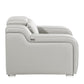 41" Light Gray Italian Leather Wall Hugger Recliner With USB