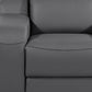 41" Dark Gray Italian Leather Wall Hugger Recliner With USB