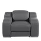 41" Dark Gray Italian Leather Wall Hugger Recliner With USB