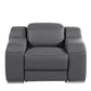 41" Dark Gray Italian Leather Wall Hugger Recliner With USB