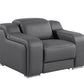 41" Dark Gray Italian Leather Wall Hugger Recliner With USB