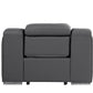 41" Dark Gray Italian Leather Wall Hugger Recliner With USB