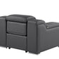 41" Dark Gray Italian Leather Wall Hugger Recliner With USB