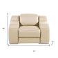 41" Beige Italian Leather Wall Hugger Recliner With USB