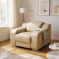 41" Beige Italian Leather Wall Hugger Recliner With USB