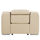 41" Beige Italian Leather Wall Hugger Recliner With USB