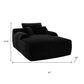 67" Black Corduroy Oversized Chaise Lounge Chair And Toss Pillows