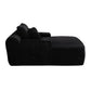 67" Black Corduroy Oversized Chaise Lounge Chair And Toss Pillows