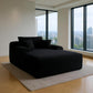 67" Black Corduroy Oversized Chaise Lounge Chair And Toss Pillows