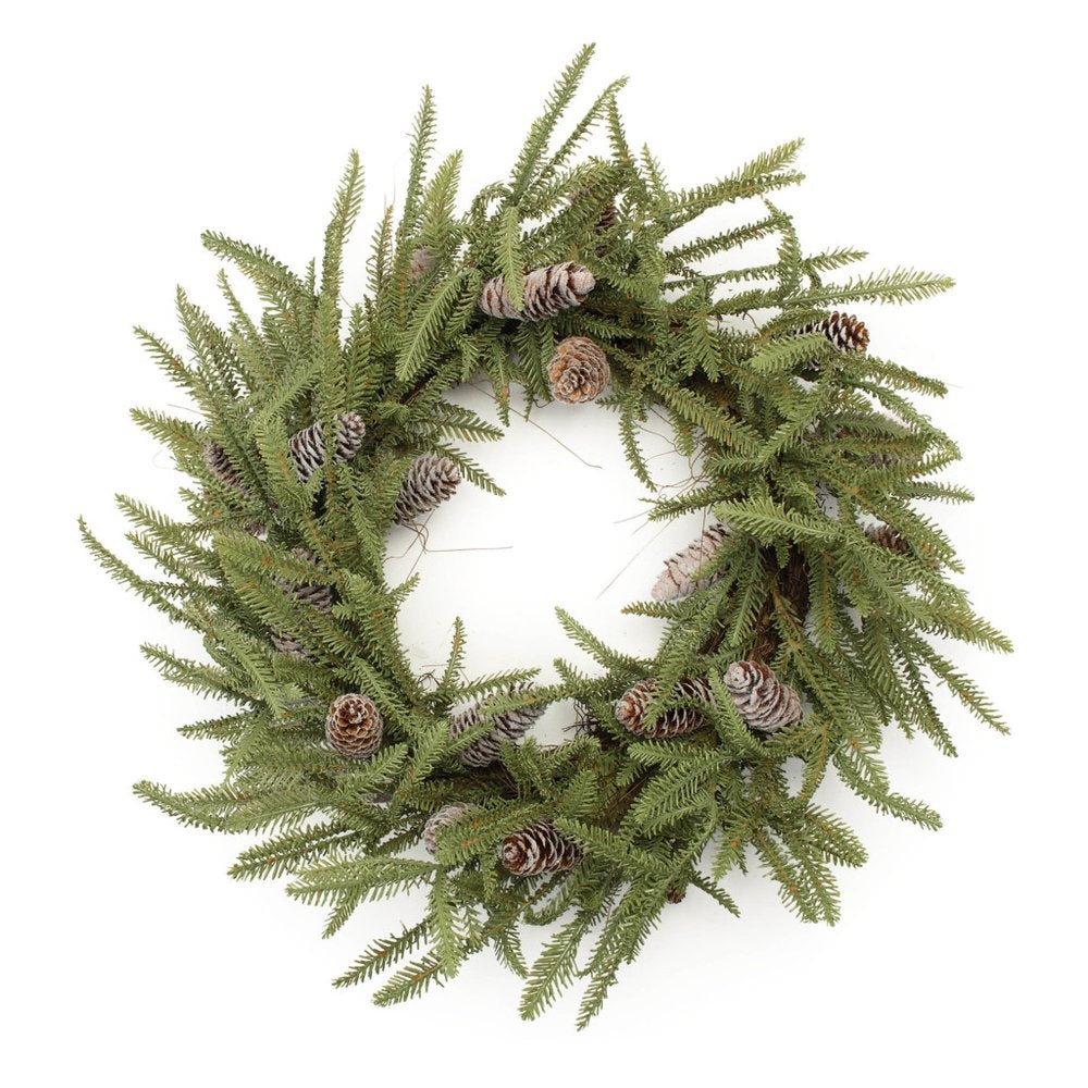 24" Green And Brown Christmas Pine And Pinecone Artificial Wreath