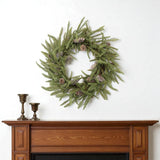 24" Green And Brown Christmas Pine And Pinecone Artificial Wreath