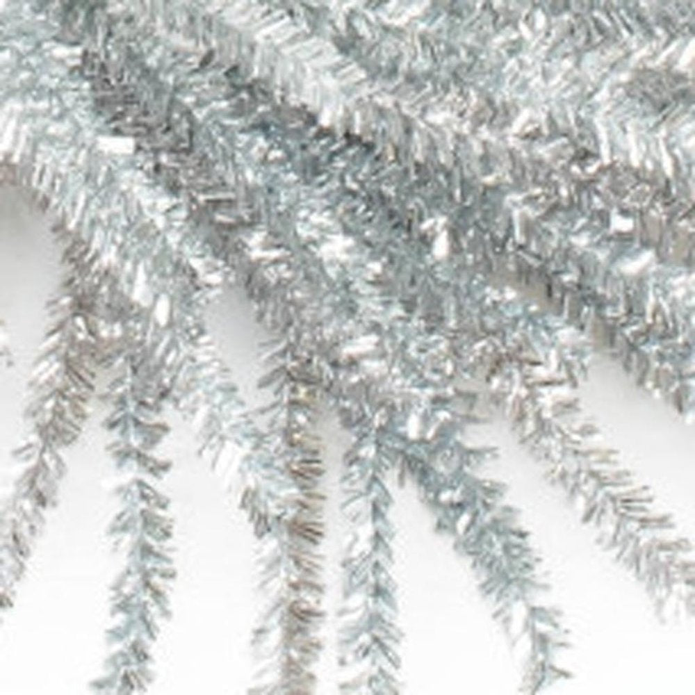 21" Silver Tinsel Faux Pine Christmas Artificial Wreath