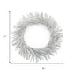 21" Silver Tinsel Faux Pine Christmas Artificial Wreath
