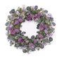 22" Green And Purple Daisy And Thistle Artificial Wreath