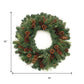 32" Green And Brown Christmas Pine And Pinecone Artificial Wreath