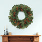 32" Green And Brown Christmas Pine And Pinecone Artificial Wreath