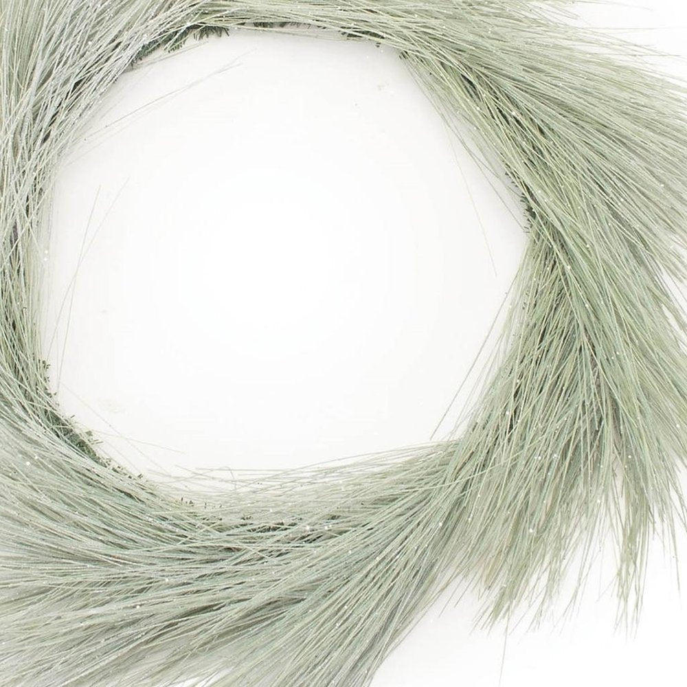 24" Green And White Frosted Long Needle Pine Artificial Wreath