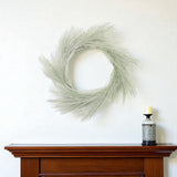 24" Green And White Frosted Long Needle Pine Artificial Wreath