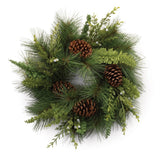 18" Green Christmas Pine And Pinecone Artificial Wreath