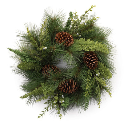 18" Green Christmas Pine And Pinecone Artificial Wreath