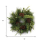18" Green Christmas Pine And Pinecone Artificial Wreath