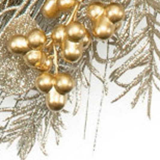 24" Gold And Silver Christmas Eucalyptus And Mixed Assortment Artificial Wreath