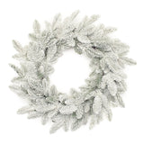 25" White Flocked Pine Christmas Artificial Wreath