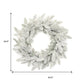 25" White Flocked Pine Christmas Artificial Wreath