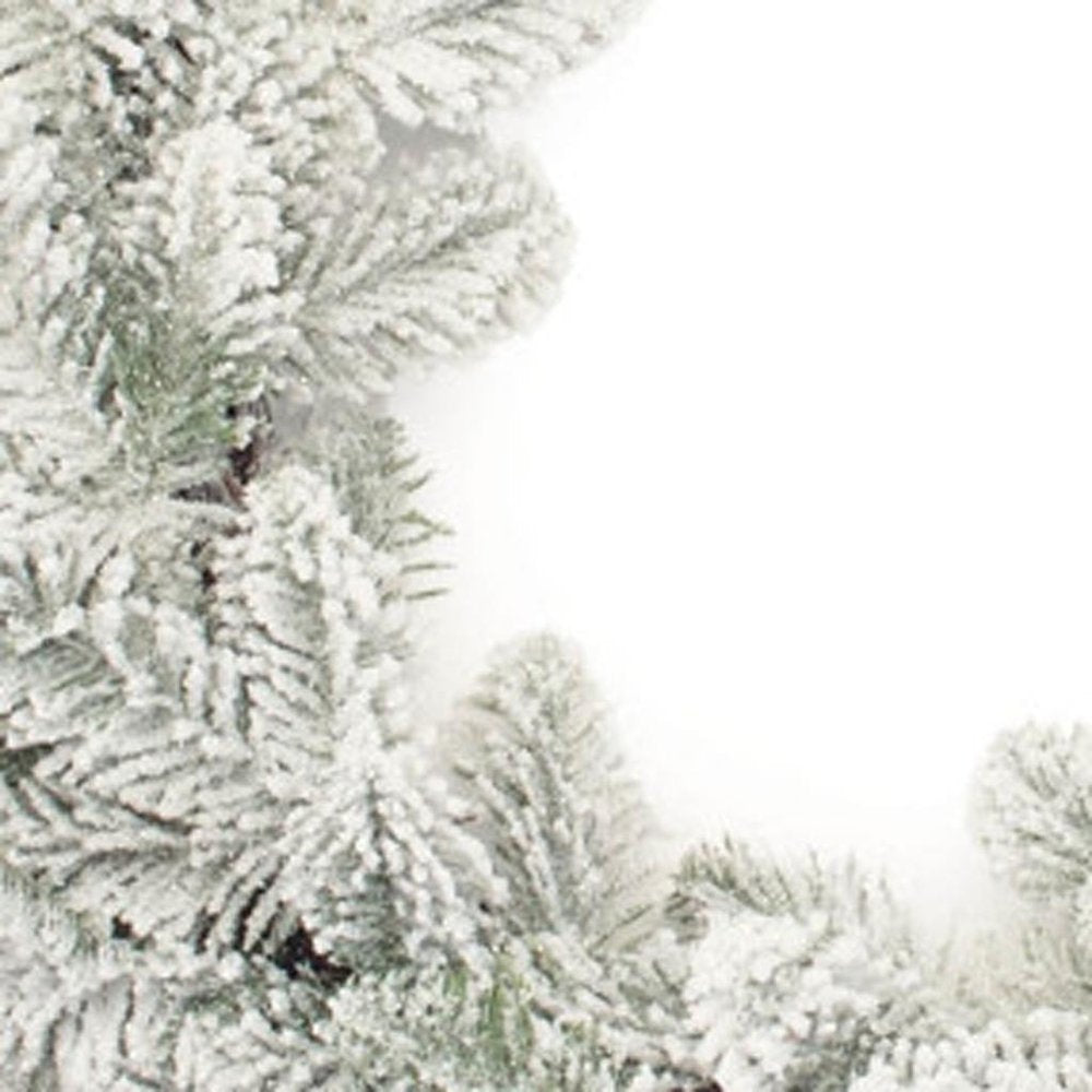 25" White Flocked Pine Christmas Artificial Wreath