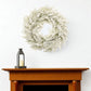 24" Green And White Flocked Pine Christmas Artificial Wreath