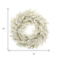 24" Green And White Flocked Pine Christmas Artificial Wreath
