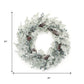 24" White Flocked Pine And Pinecone Artificial Wreath