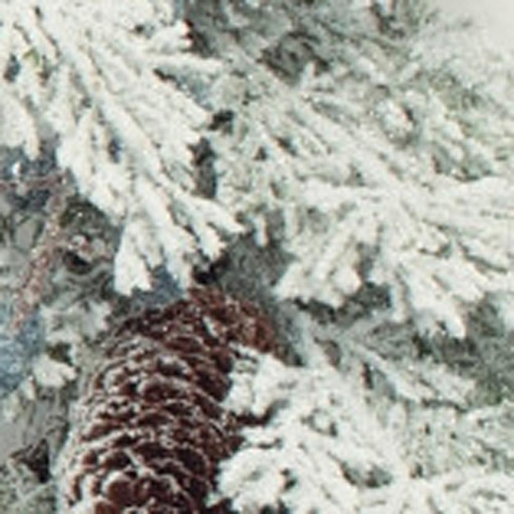 24" White Flocked Pine And Pinecone Artificial Wreath