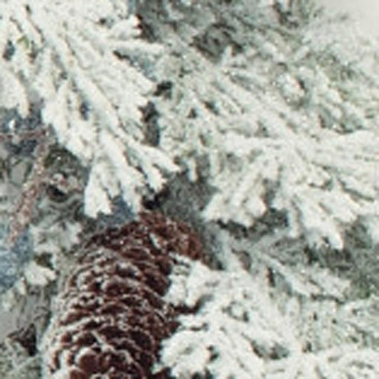 24" White Flocked Pine And Pinecone Artificial Wreath