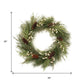 29" Green And Brown Christmas Pine Artificial Wreath