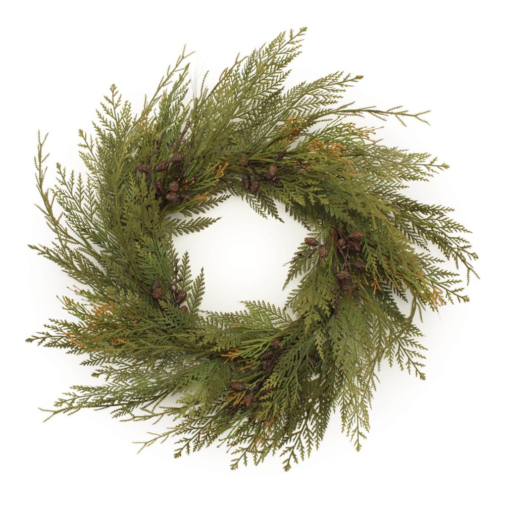 30" Green And Brown Christmas Pine Artificial Wreath