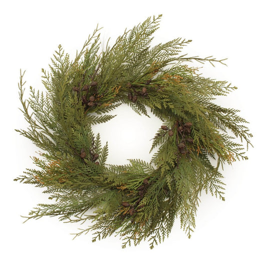 30" Green And Brown Christmas Pine Artificial Wreath