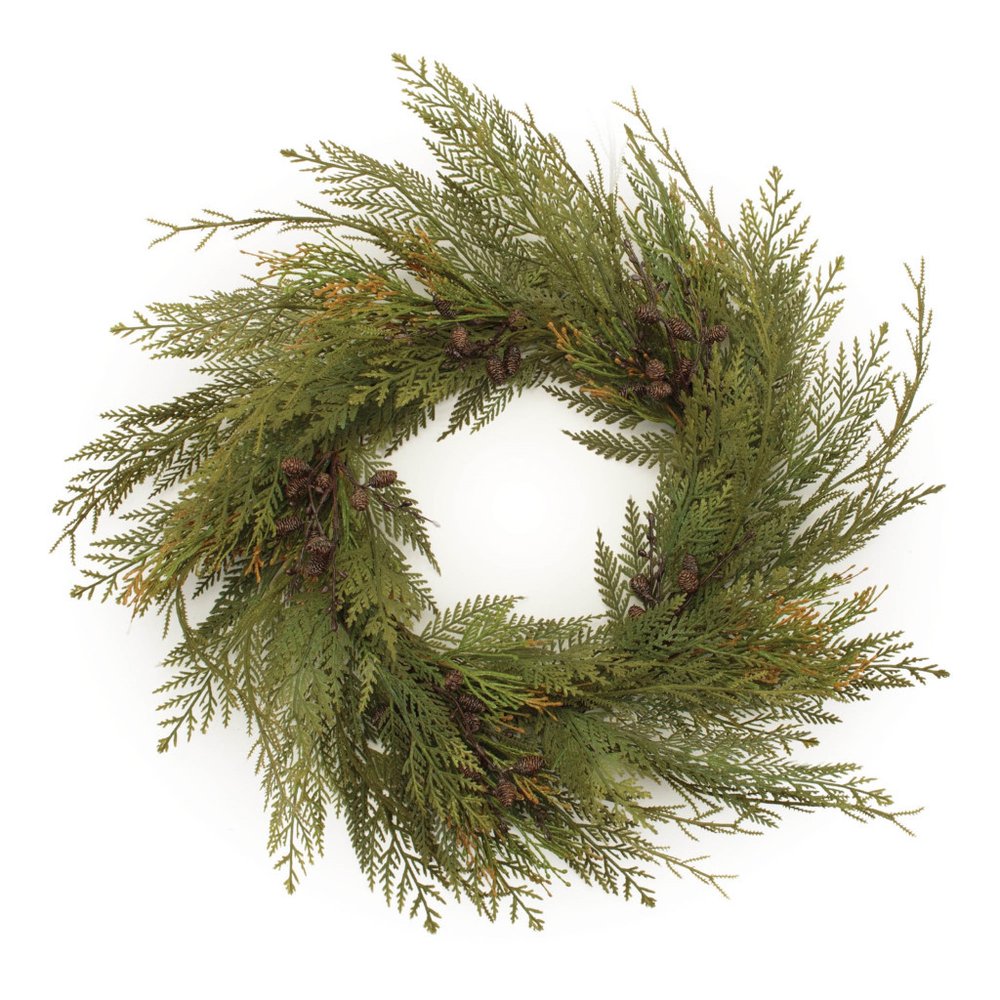 30" Green And Brown Christmas Pine Artificial Wreath