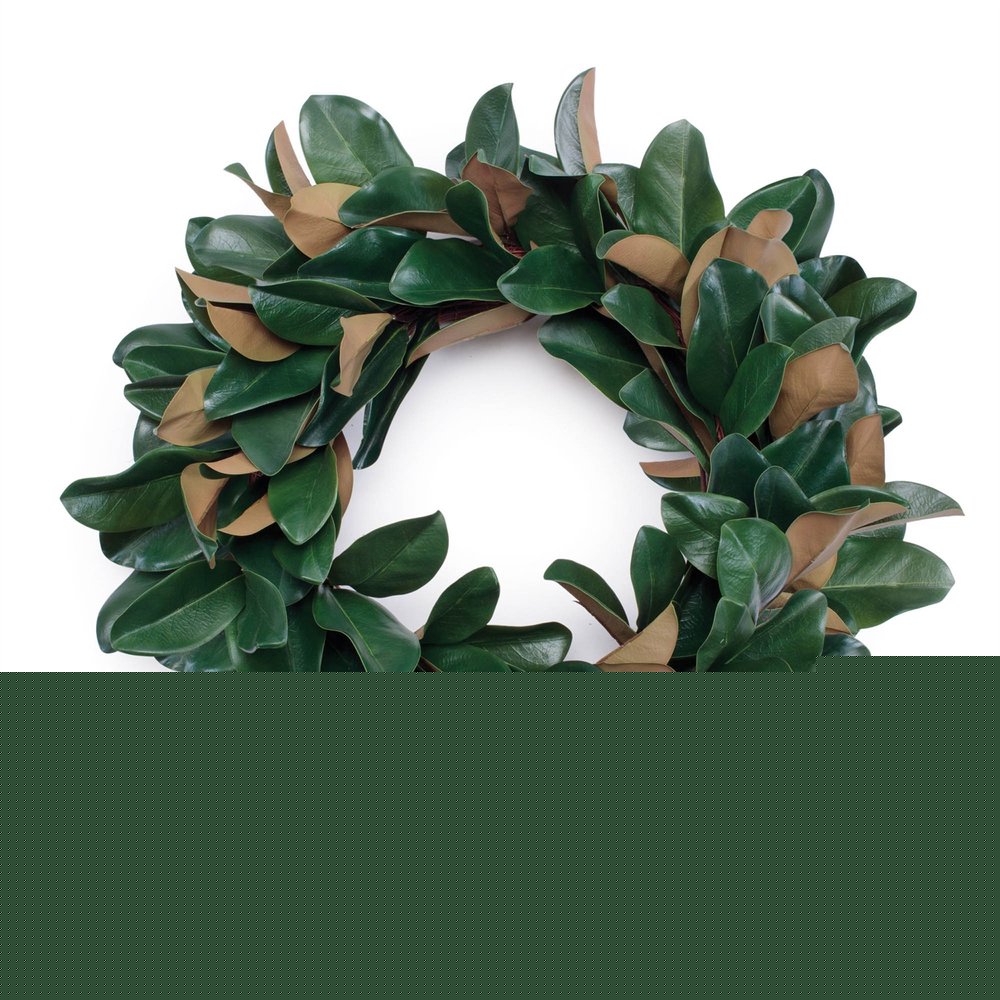 25" Green And Beige Magnolia Artificial Wreath