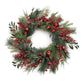 25" Green And Red Artificial Pine Berries And Ornaments Christmas Wreath