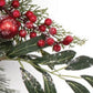 25" Green And Red Artificial Pine Berries And Ornaments Christmas Wreath
