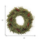 22" Green And Brown Christmas Pine Artificial Wreath