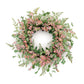 18" Pink And Green Mixed Assortment Artificial Wreath