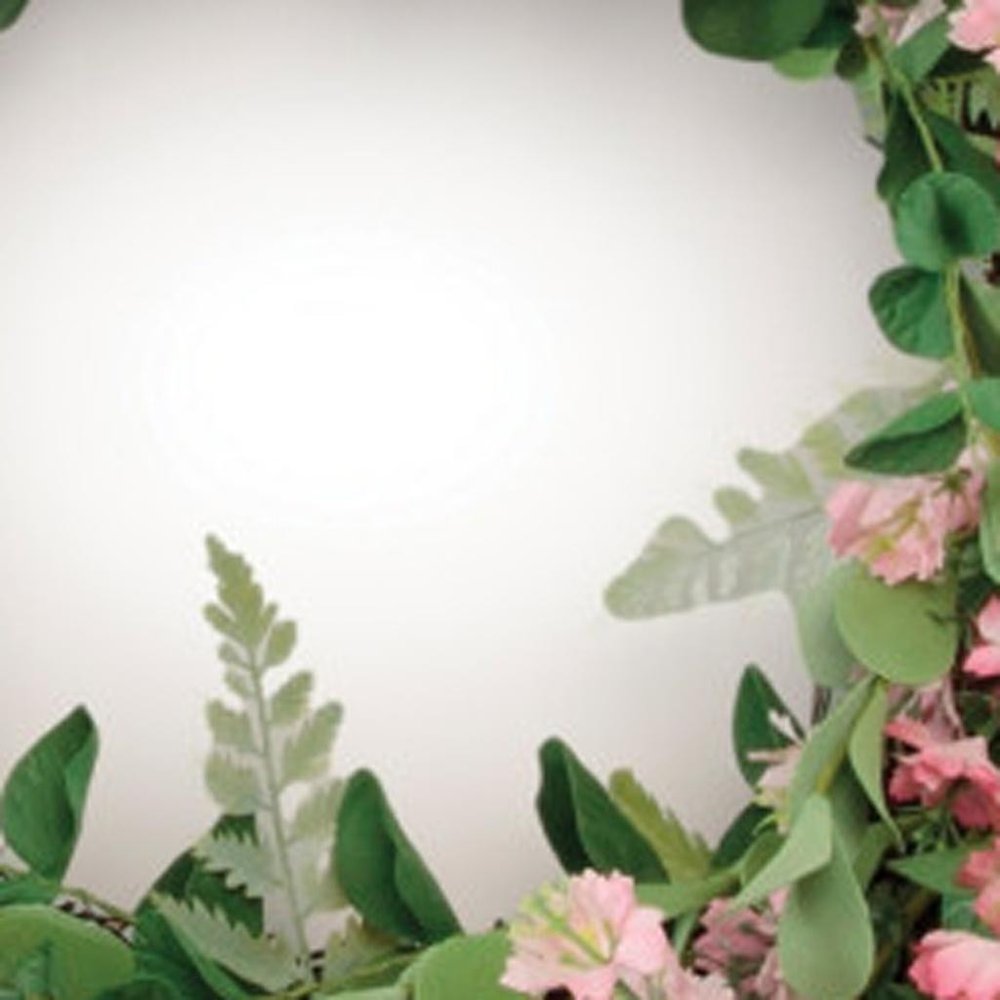 18" Pink And Green Mixed Assortment Artificial Wreath